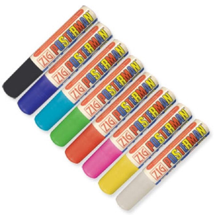 Set of 8 Securit Posterman 15mm All Weather Chalk Markers White