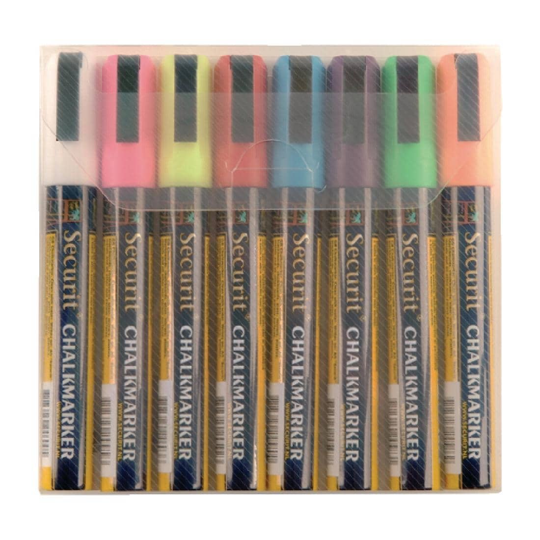 Set of 8 Securit Chalkmaster 6mm Liquid Chalk Pens Assorted Colours