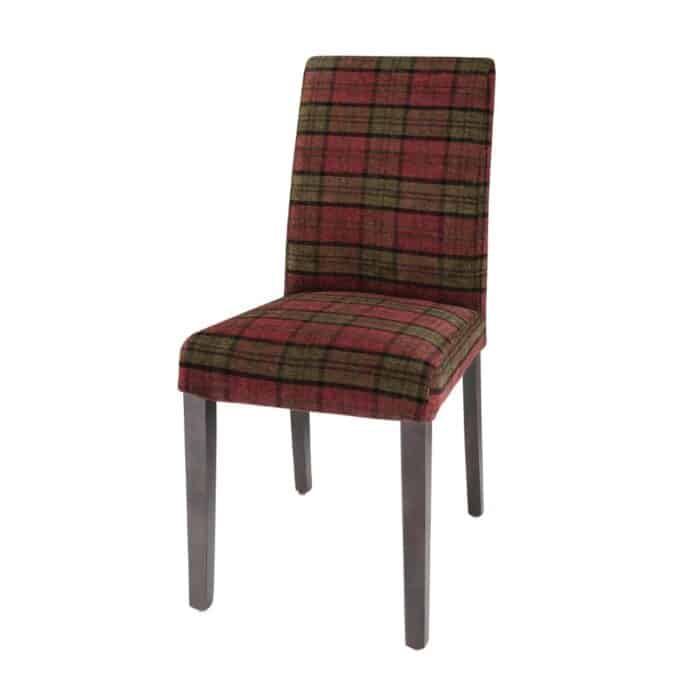 Bolero Dale Dining Chairs Claret Tartan (Pack of 2)