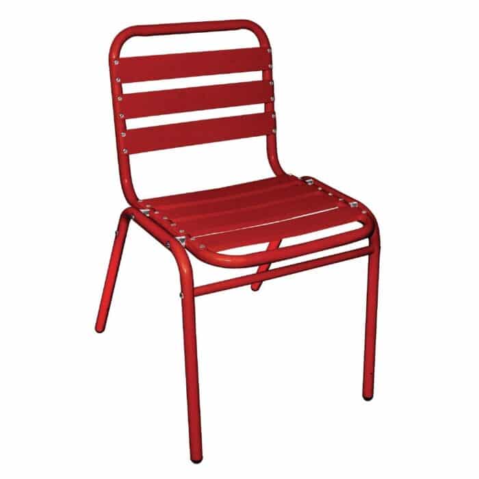 Bolero Red Aluminium Bistro Side Chair (Pack of 4)