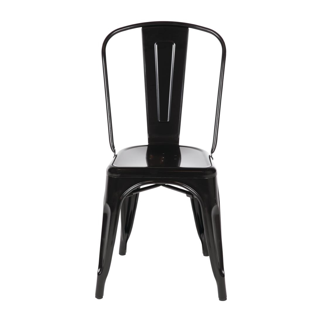 Bolero Bistro Steel Side Chairs Black (Pack of 4)