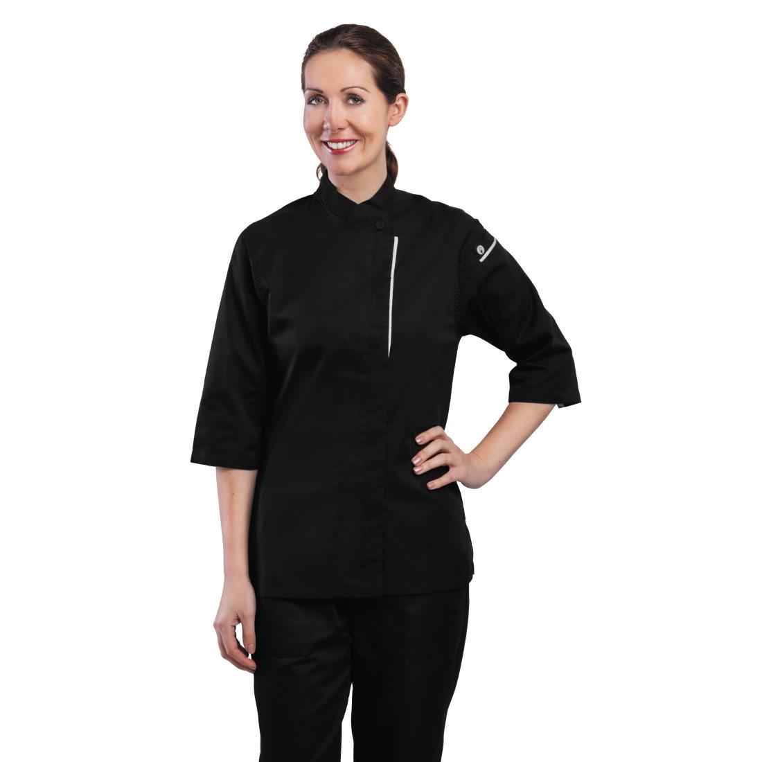 Chef Works Cool Vent Black Verona Womens Chefs Jacket
