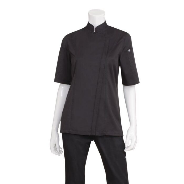 Chef Works Womens Springfield Black Zip Chefs Jacket