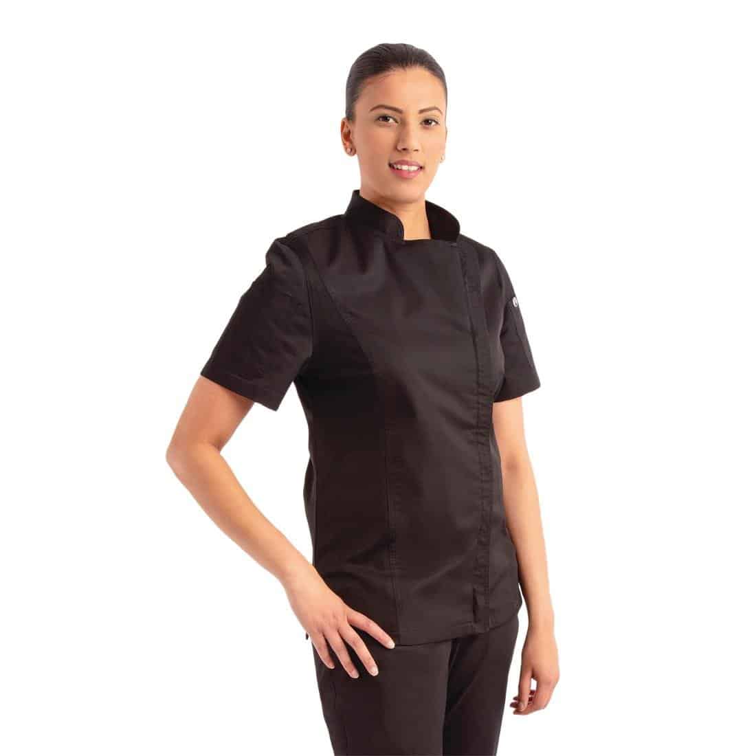 Chef Works Womens Springfield Black Zip Chefs Jacket