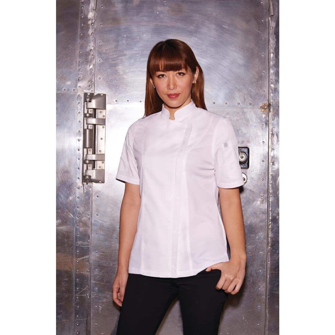 Chef Works Womens Springfield White Zip Chefs Jacket BB052