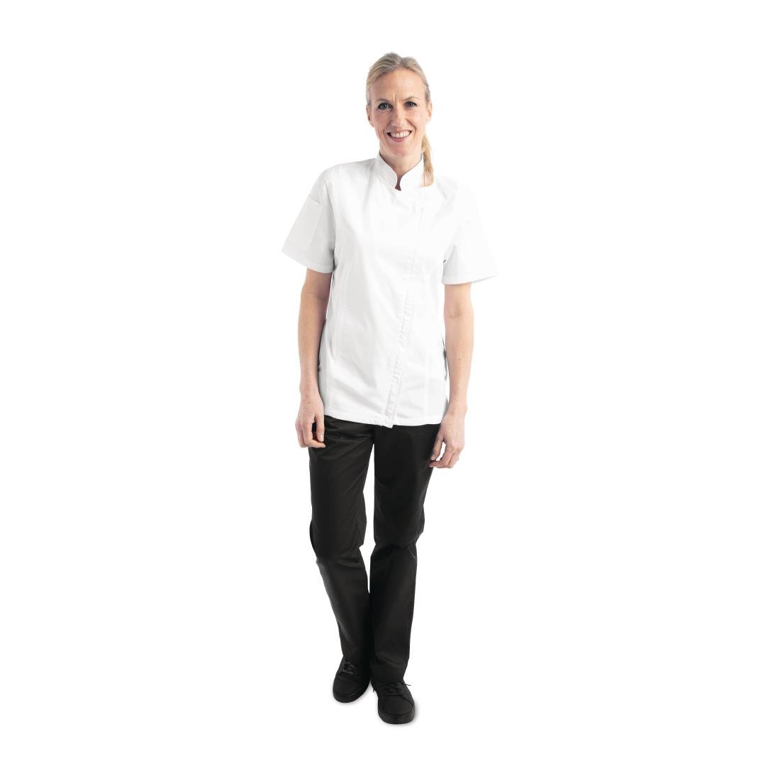 Chef Works Womens Springfield White Zip Chefs Jacket