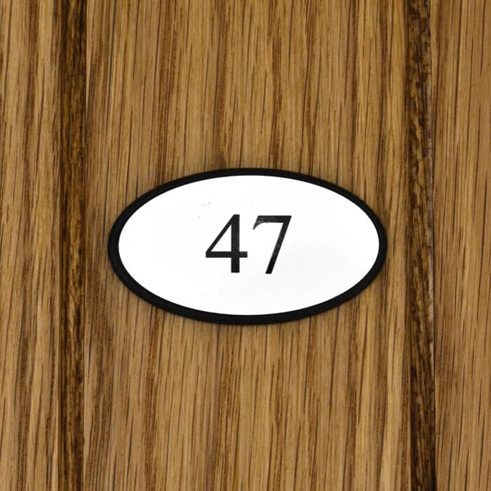 Hotel Door Number - Oval