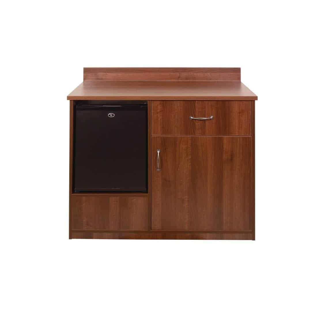 Bolero Mini Bar Unit Walnut Effect