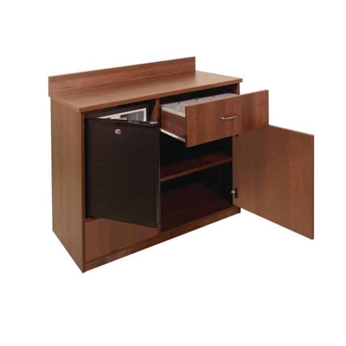 Bolero Mini Bar Unit Walnut Effect