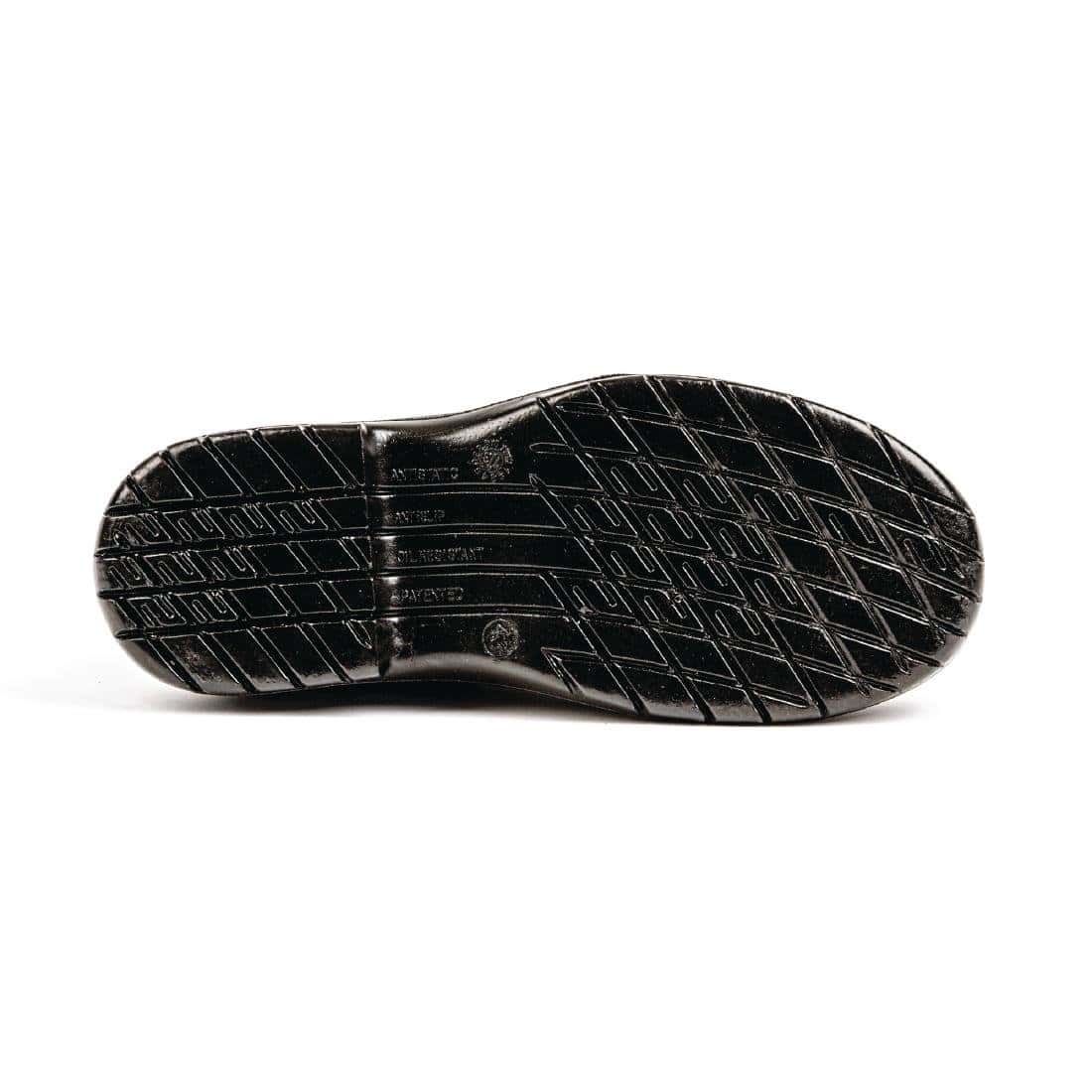 Lites Cushioned Black Slip On Safety Shoes