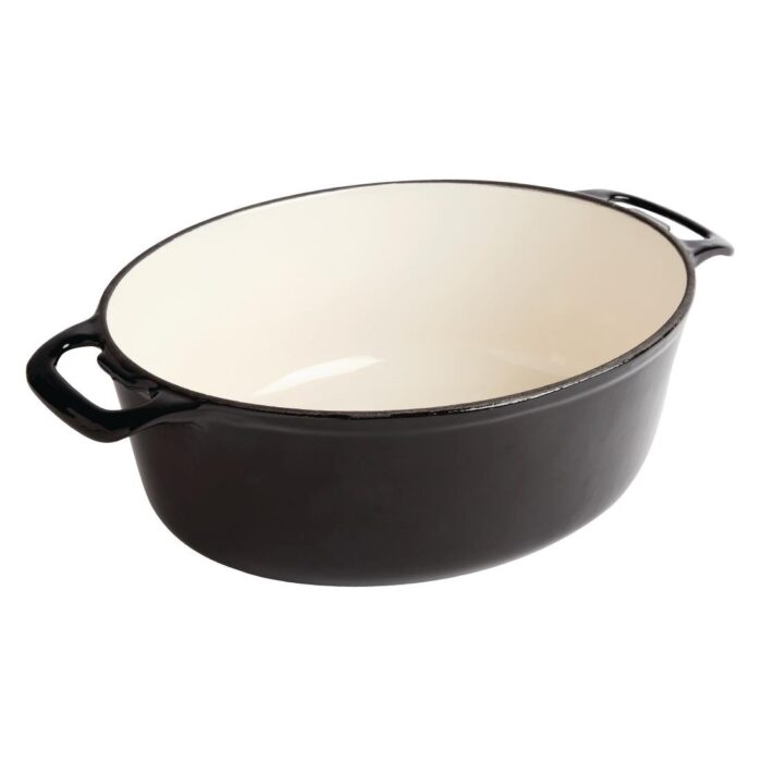 Vogue Black Oval Casserole Dish 5Ltr