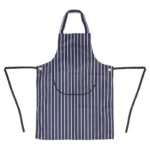 Whites Butchers Apron Navy Stripe with Pocket