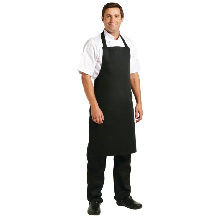 Whites Bib Apron Polycotton Black