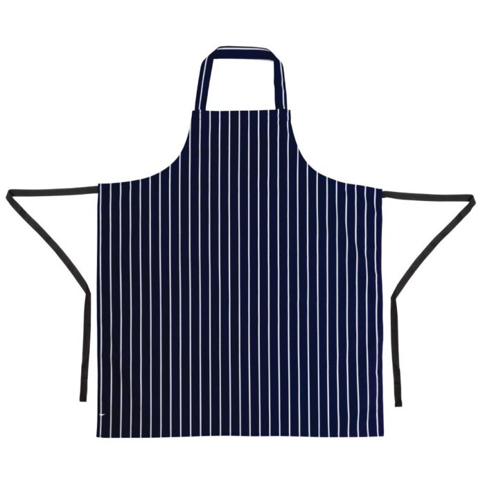 Whites Bib Apron Butchers Stripe Blue