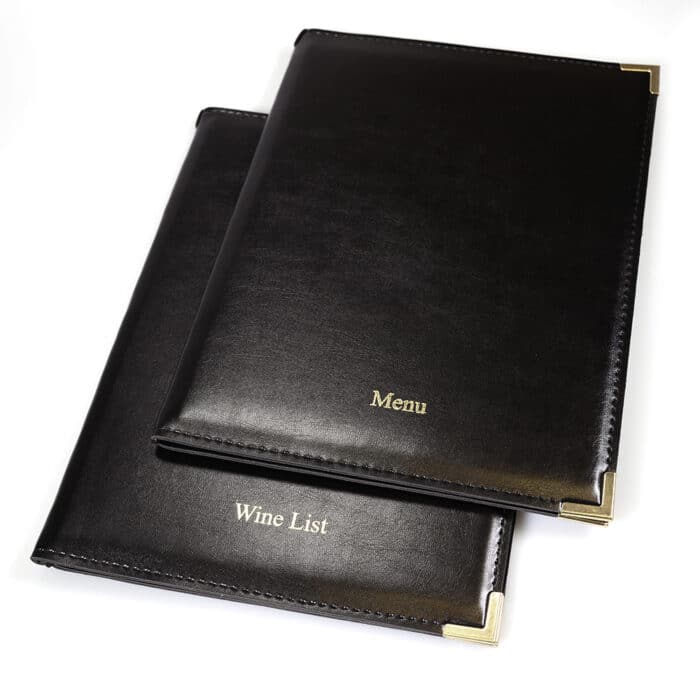 Stitched Hide Leather Menu Covers