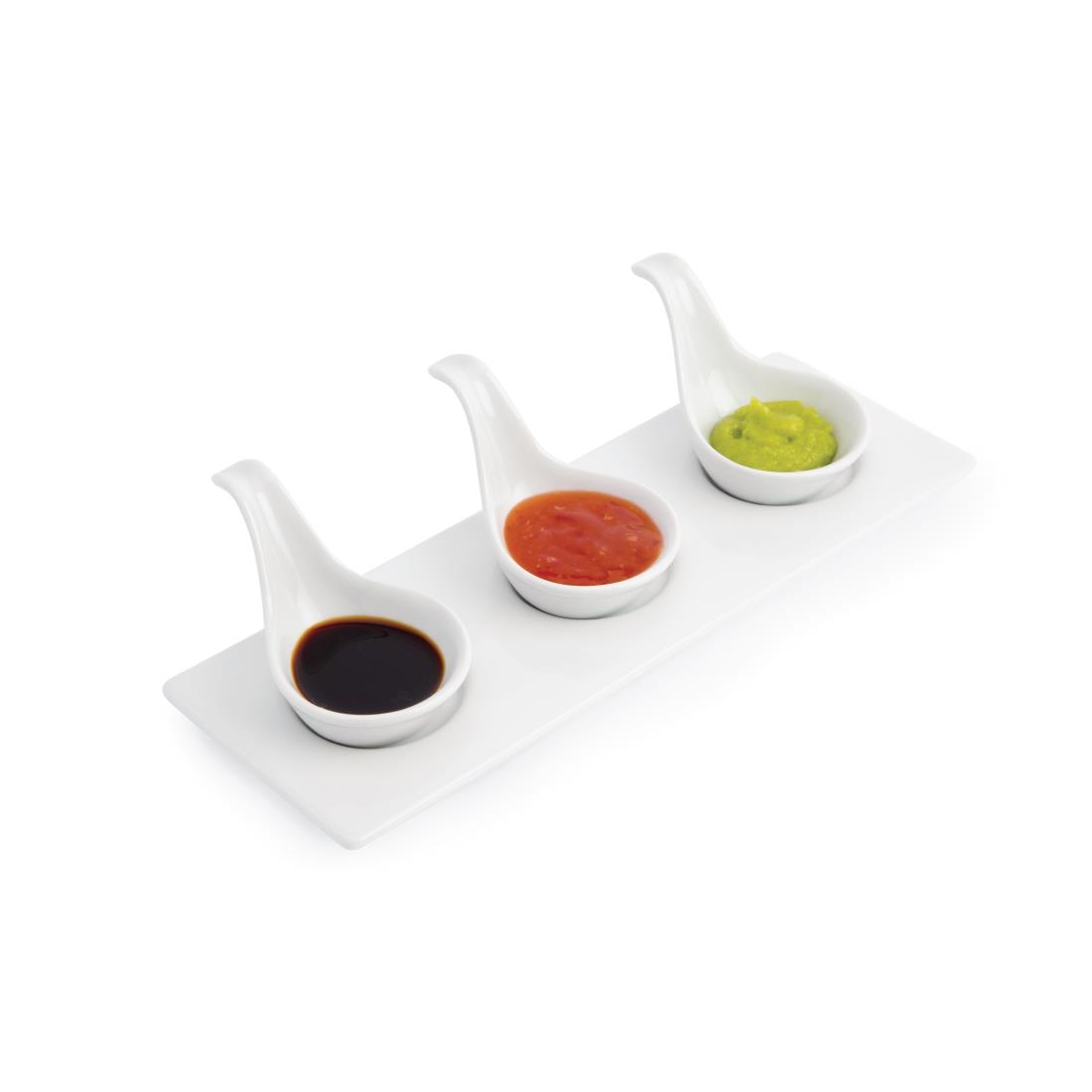 Olympia Miniature Spoon Shape Dipping Bowls 57x 57mm