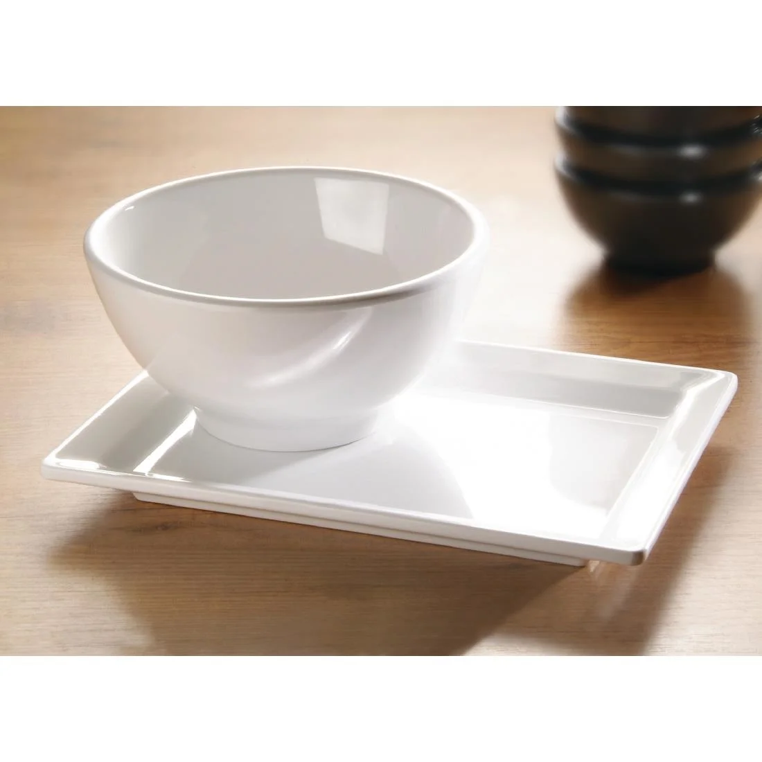 APS Pure Melamine White Round Bowl 130mm - Image 2