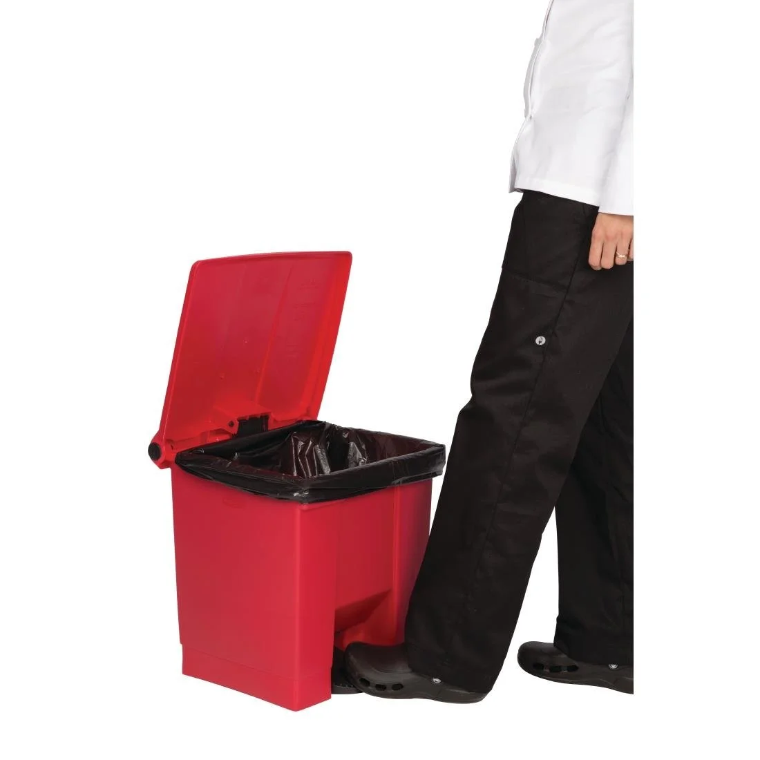Rubbermaid Step-On Pedal Bin Red 30.5Ltr - Image 2