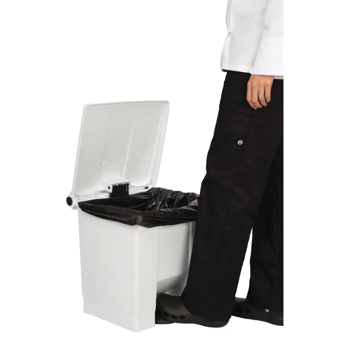Rubbermaid Step-On Pedal Bin White 30.5Ltr - Image 2