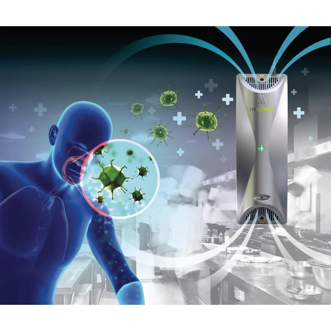 HyGenikx Air Steriliser for Office Areas Titanium Finish - Image 2