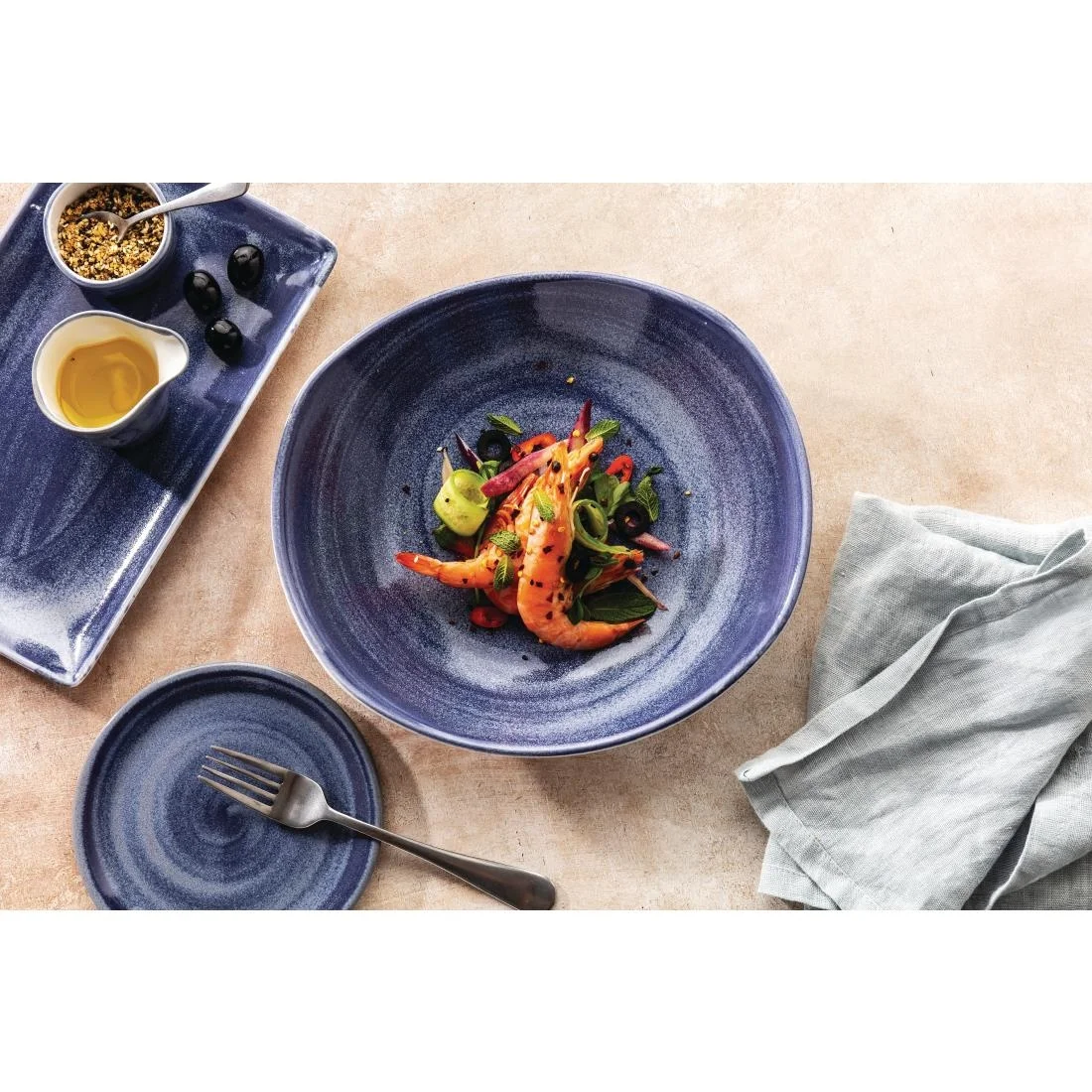 Steelite Revolution Bluestone Rectangle Plates 270mm (6 Pack) - Image 3