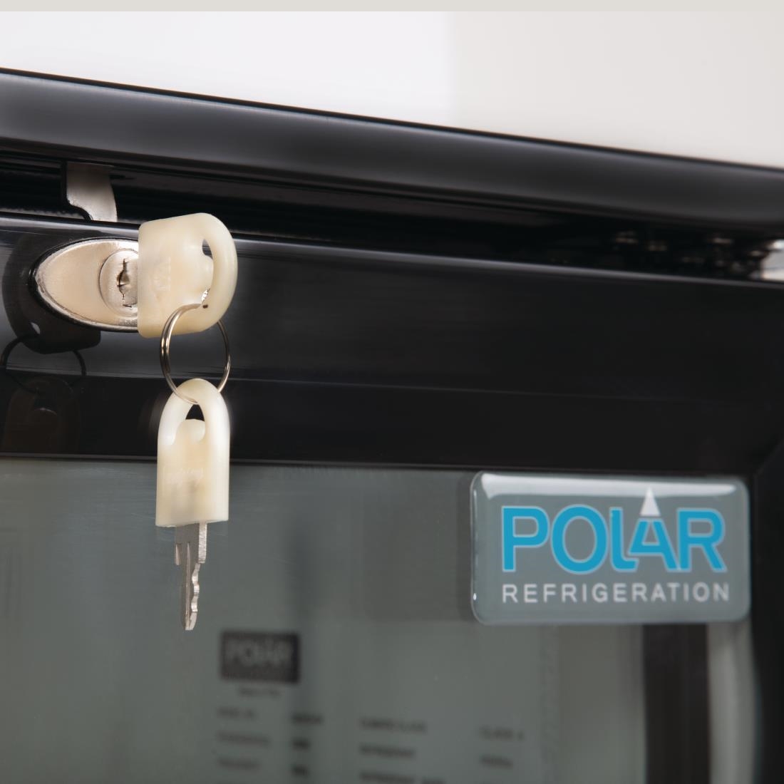 Polar Back Bar Cooler with Hinged Doors in Black 198Ltr