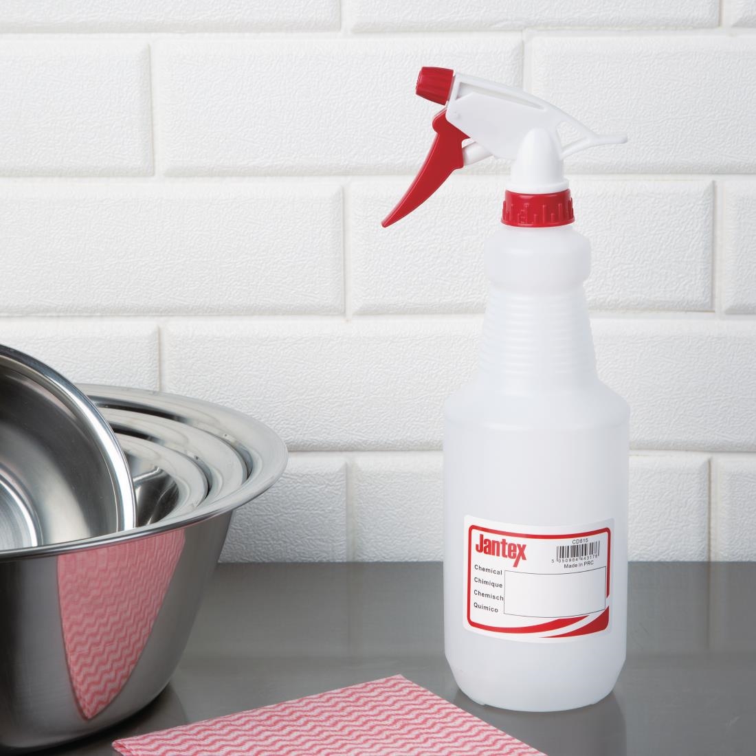 Jantex Colour Coded Spray Bottles Red 750ml
