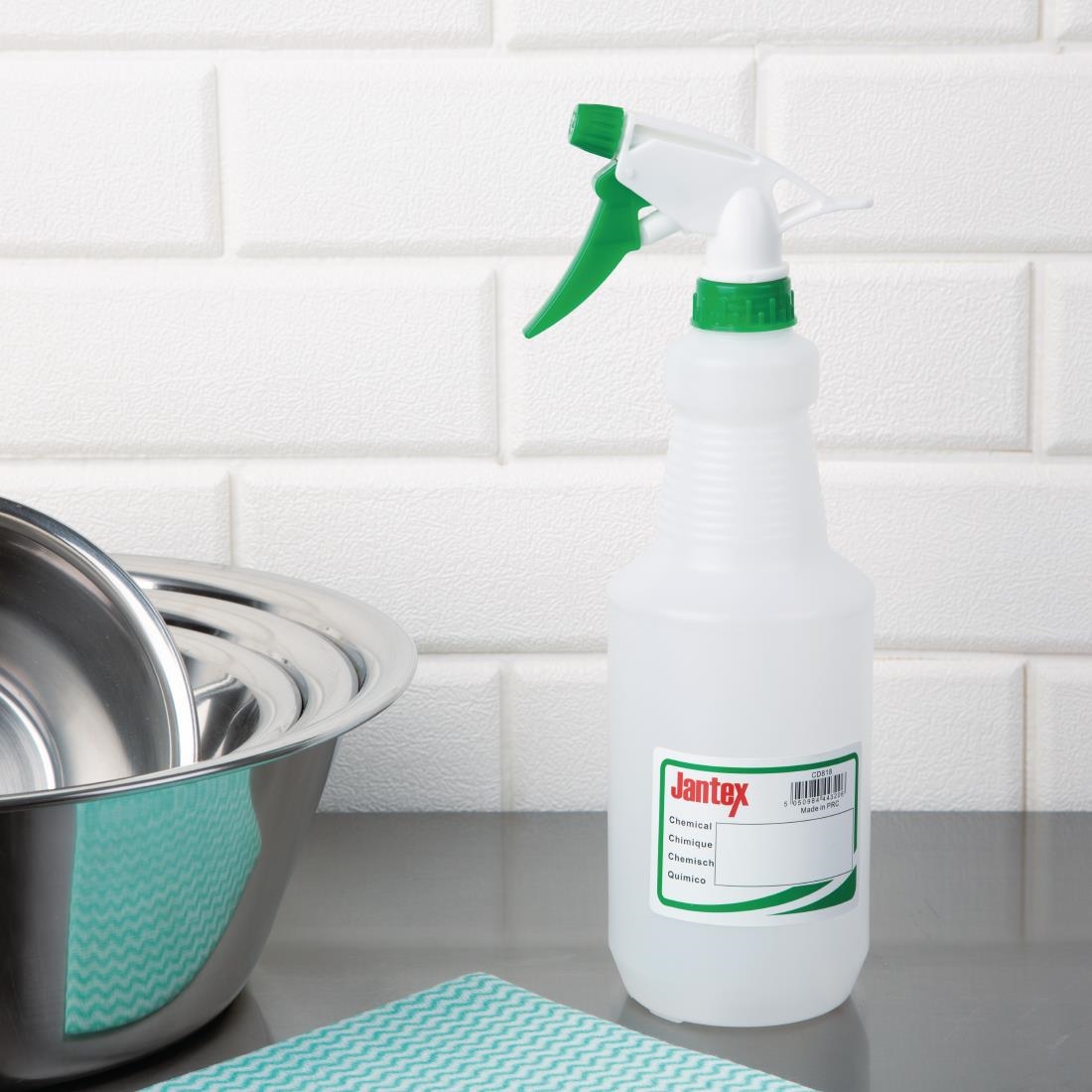 Jantex Colour Coded Spray Bottles Green 750ml