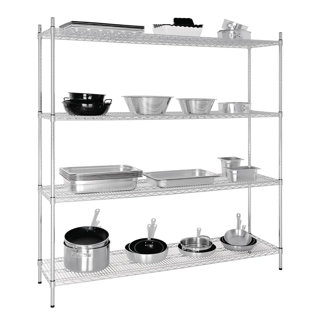 Vogue 4 Tier Wire Shelving Kit 1830x460mm - Image 2