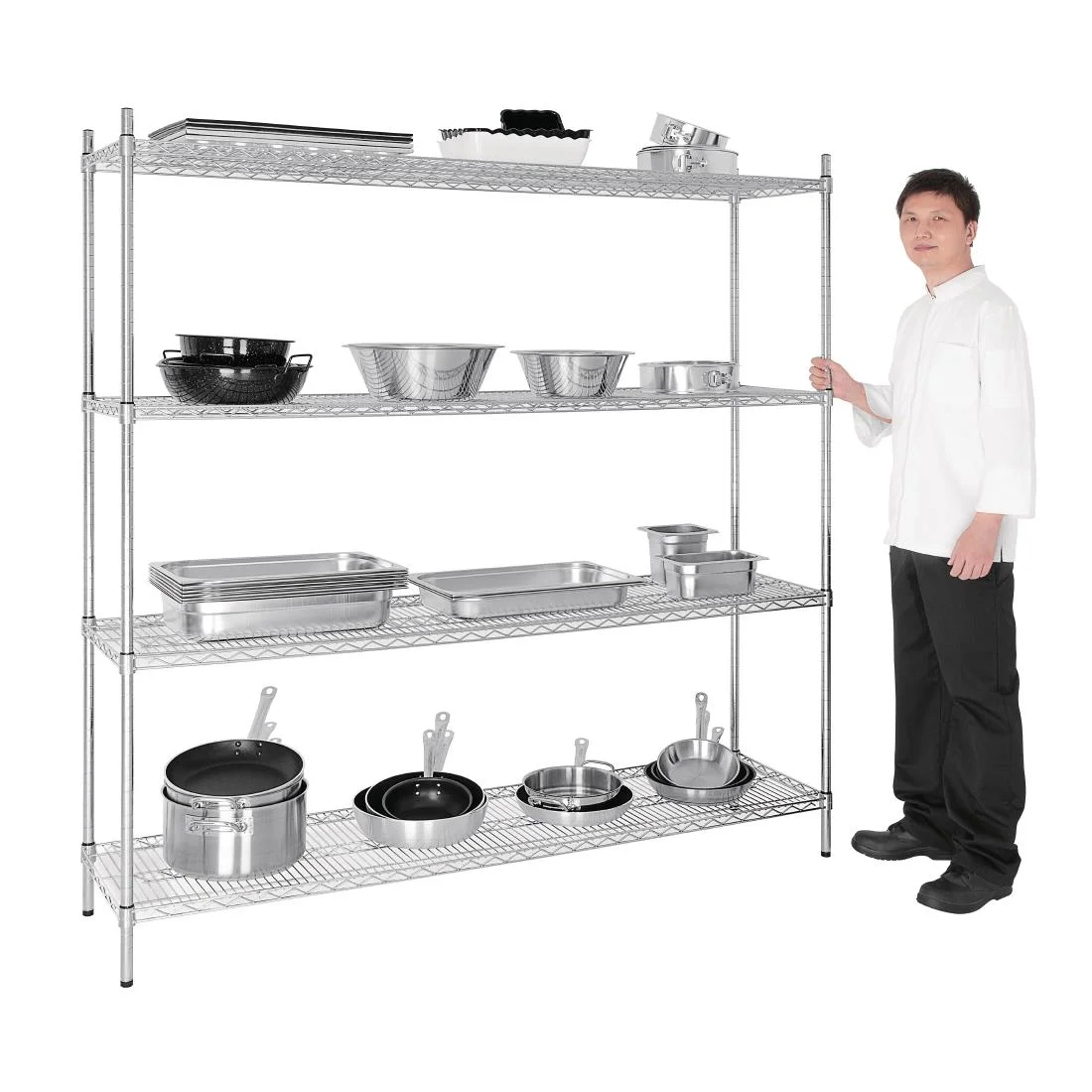 Vogue 4 Tier Wire Shelving Kit 1830x460mm - Image 3