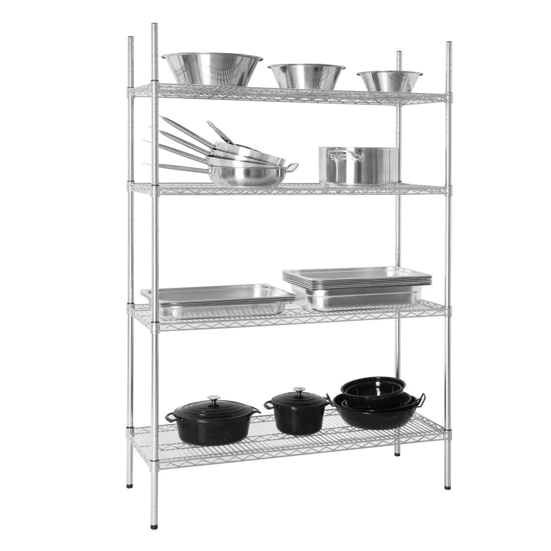 Vogue 4 Tier Wire Shelving Kit 1220x460mm - Image 2
