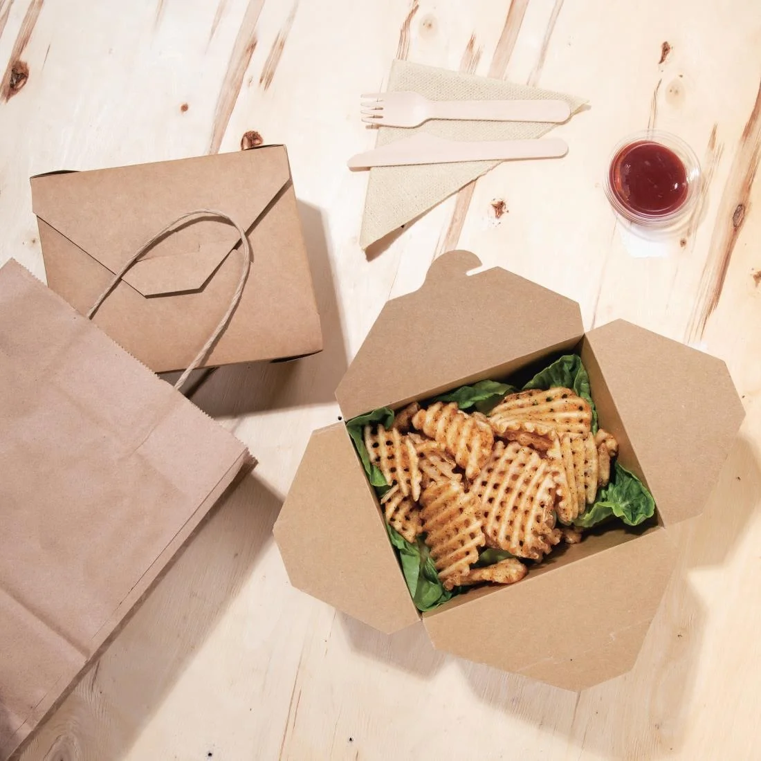 Fiesta Compostable Paperboard Food Cartons 1200ml / 42oz (Pack of 200) - Image 4