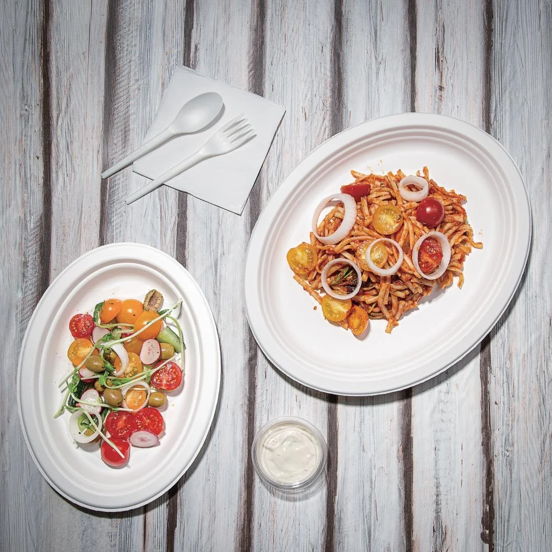 Fiesta Compostable Bagasse Oval Plates 198mm (Pack of 50) - Image 4