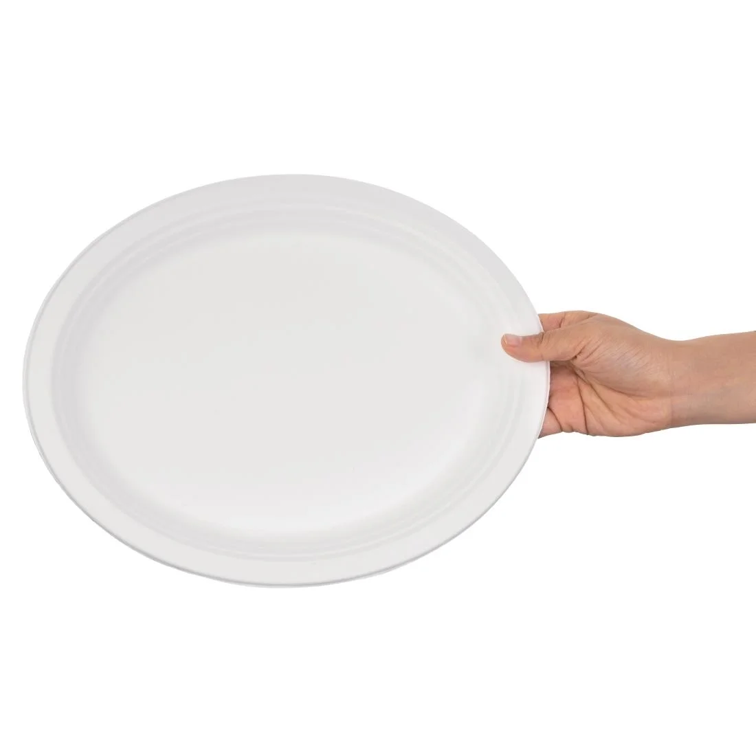 Fiesta Compostable Bagasse Oval Plates 316mm (Pack of 50) - Image 3