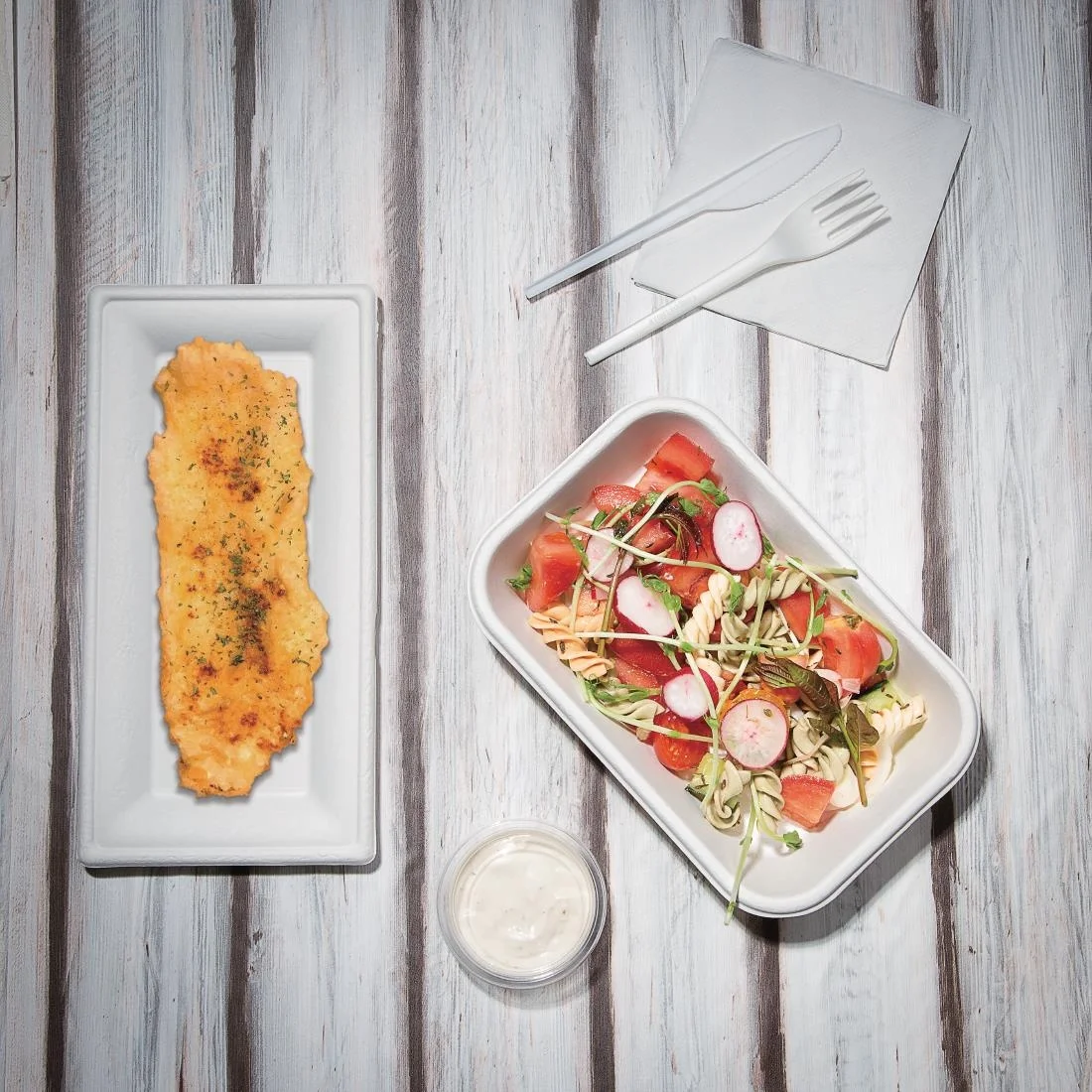 Fiesta Compostable Bagasse Rectangular Plates 258mm (Pack of 50) - Image 4
