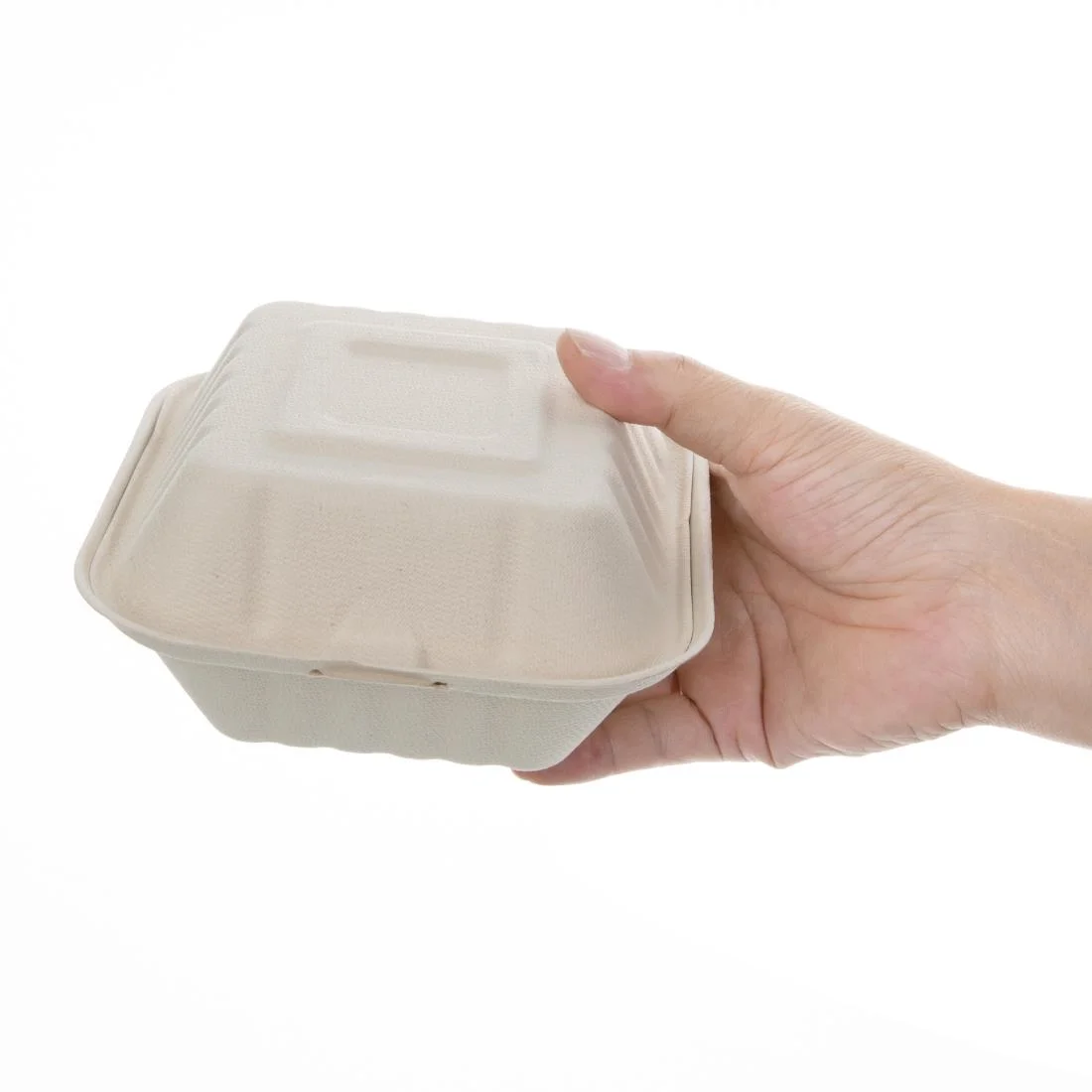 Fiesta Compostable Bagasse Burger Boxes Natural Colour 152mm (Pack of 500) - Image 2