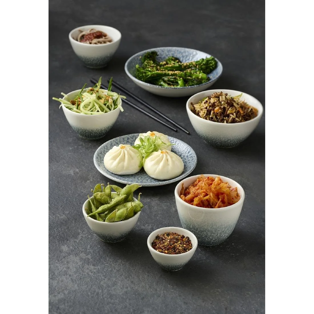 Churchill Studio Prints Raku Topaz Blue Deep Bowls 240ml (12 Pack) - Image 3