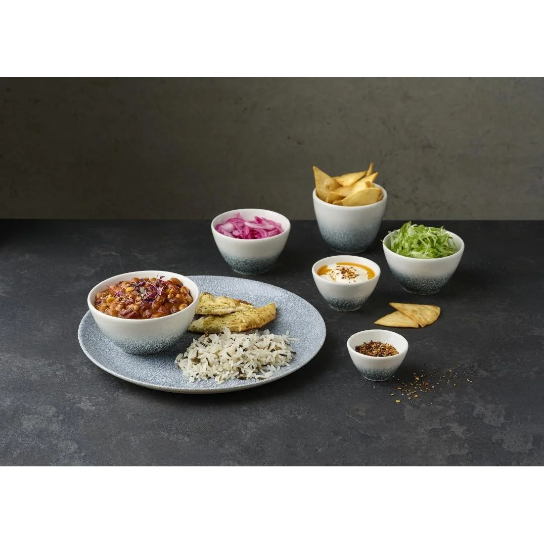 Churchill Studio Prints Raku Topaz Blue Deep Bowls 240ml (12 Pack) - Image 4