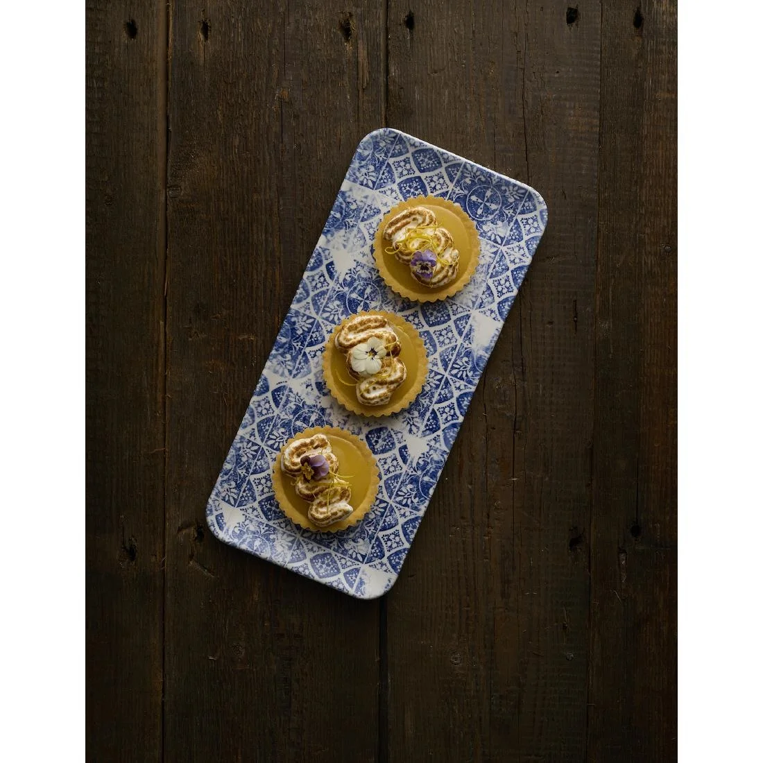 Dudson Makers Collection Organic Rectangular Platters Porto Blue 179mm (12 Pack) - Image 3