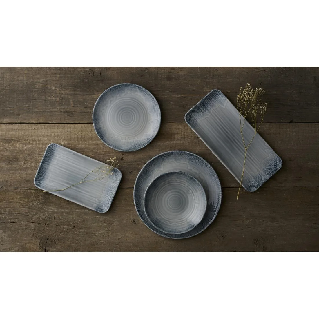 Dudson Harvest Flux Grey Organic Coupe Plates 295mm (12 Pack) - Image 3