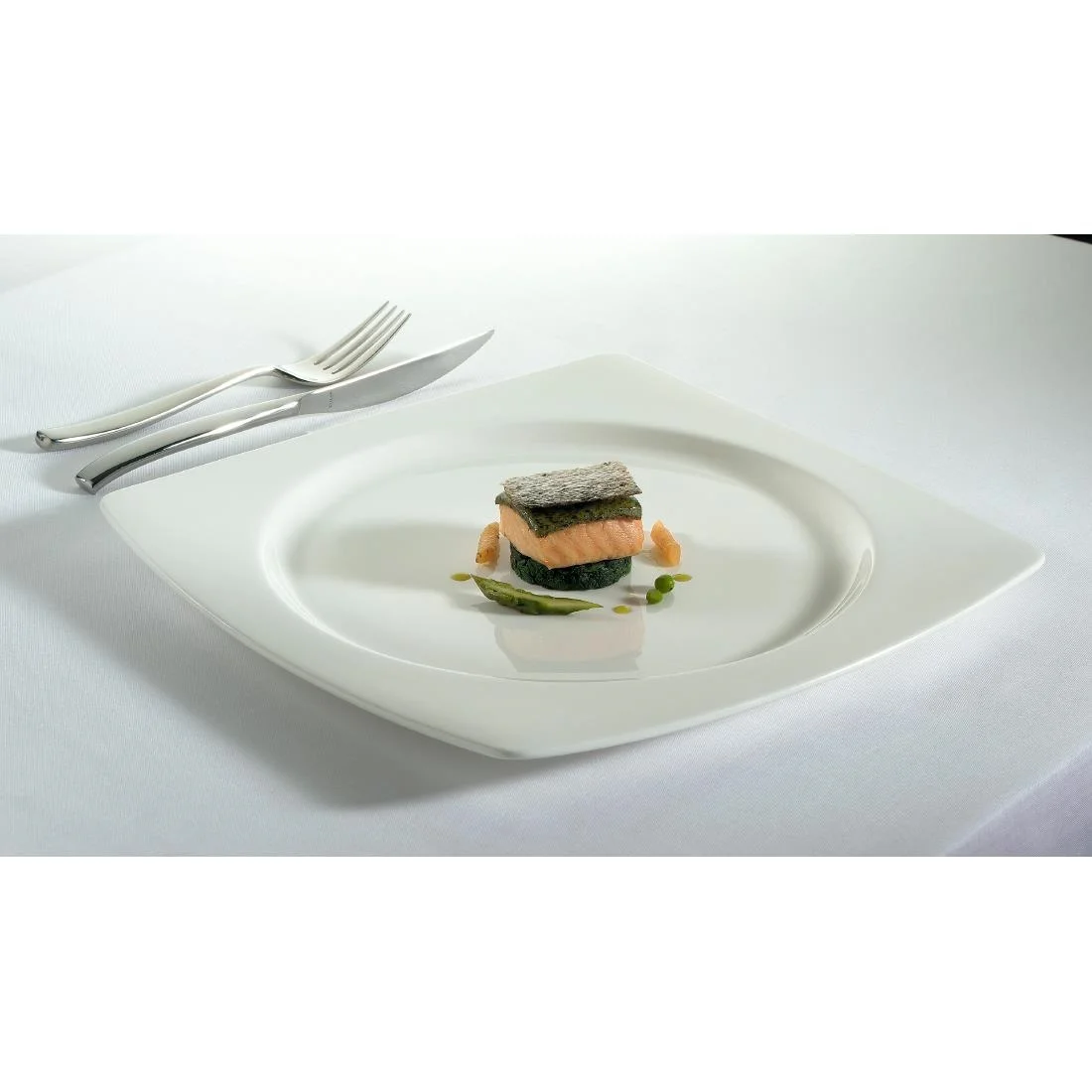 Elia Glacier Fine China Square Plates 260mm (6 Pack) - Image 3