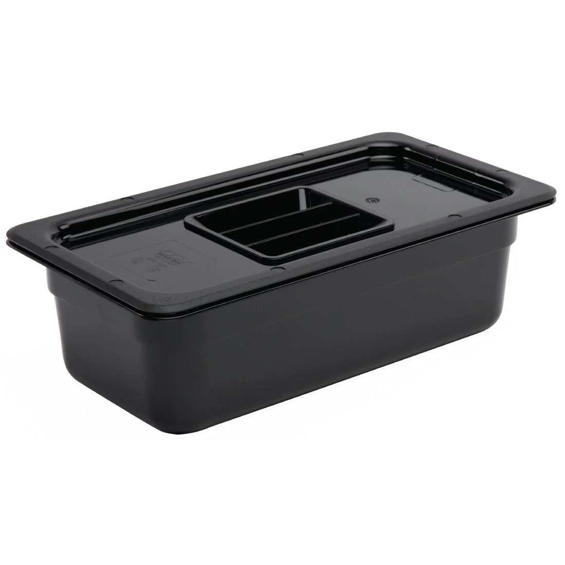 Vogue Polycarbonate 1/3 Gastronorm Container 100mm Black - Image 3