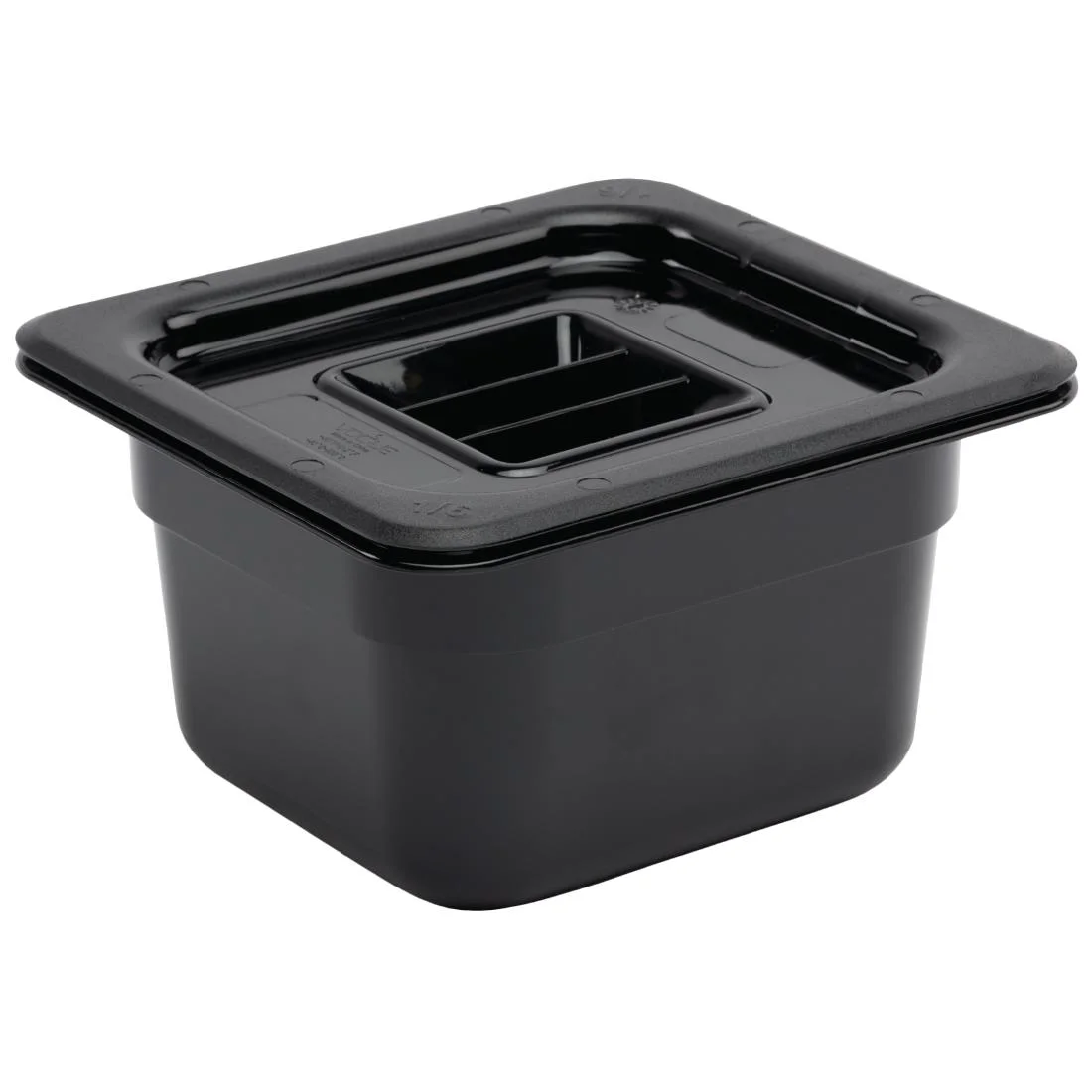 Vogue Polycarbonate 1/6 Gastronorm Container 100mm Black - Image 3