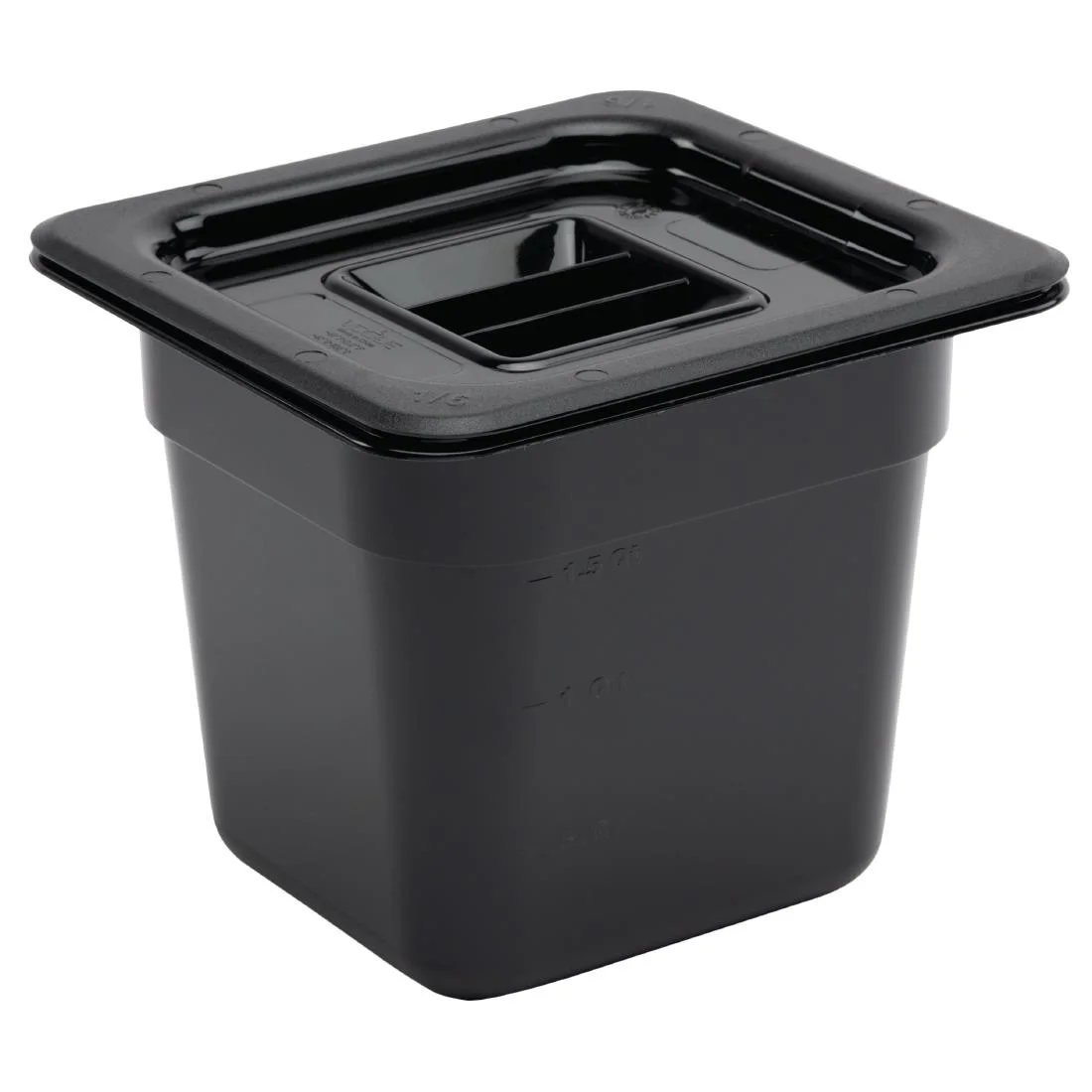 Vogue Polycarbonate 1/6 Gastronorm Container 150mm Black - Image 3