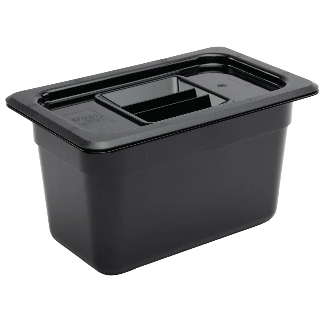 Vogue Polycarbonate 1/4 Gastronorm Container 150mm Black - Image 3