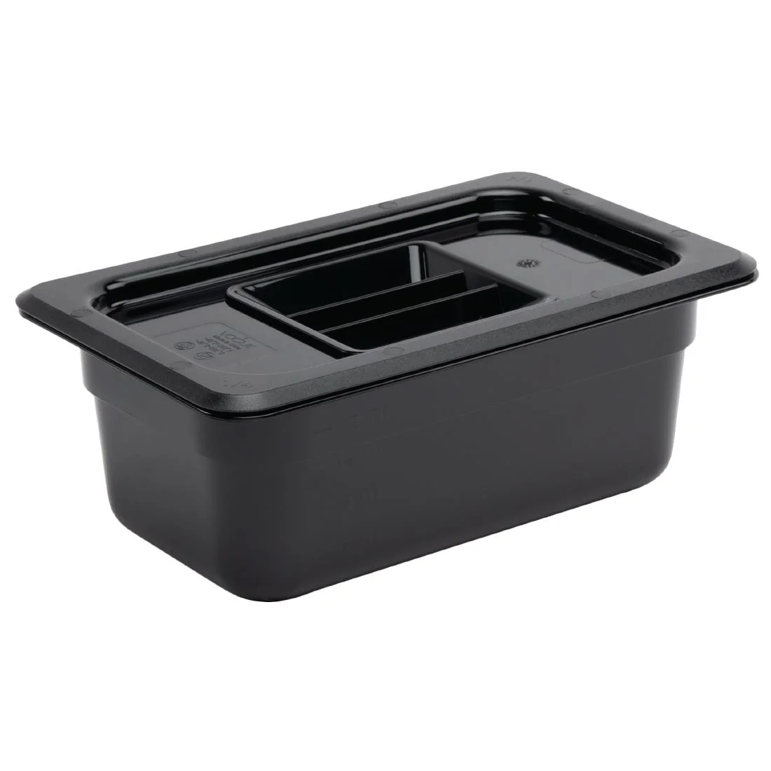 Vogue ABS Gastronorm Tray Black GN 1/4 100mm - Image 3