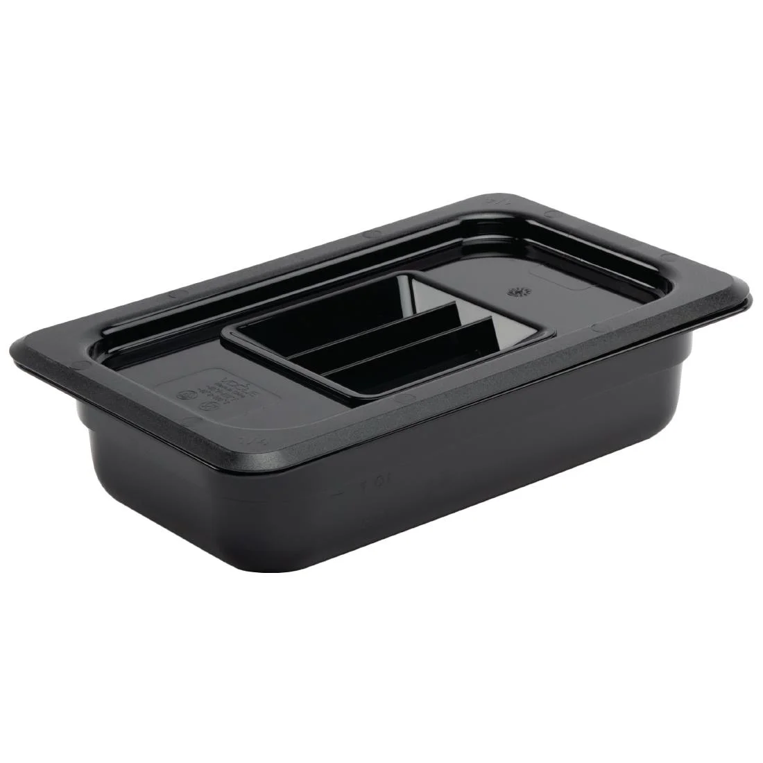 Vogue Polycarbonate 1/4 Gastronorm Container 65mm Black - Image 3