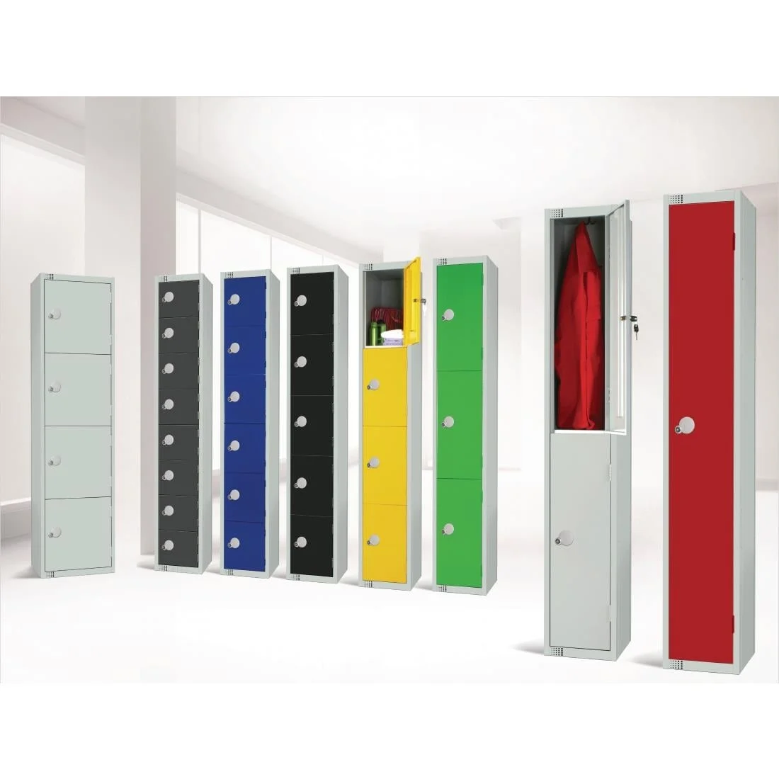 Elite Double Door Manual Combination Locker Locker Grey with Sloping Top - Image 2