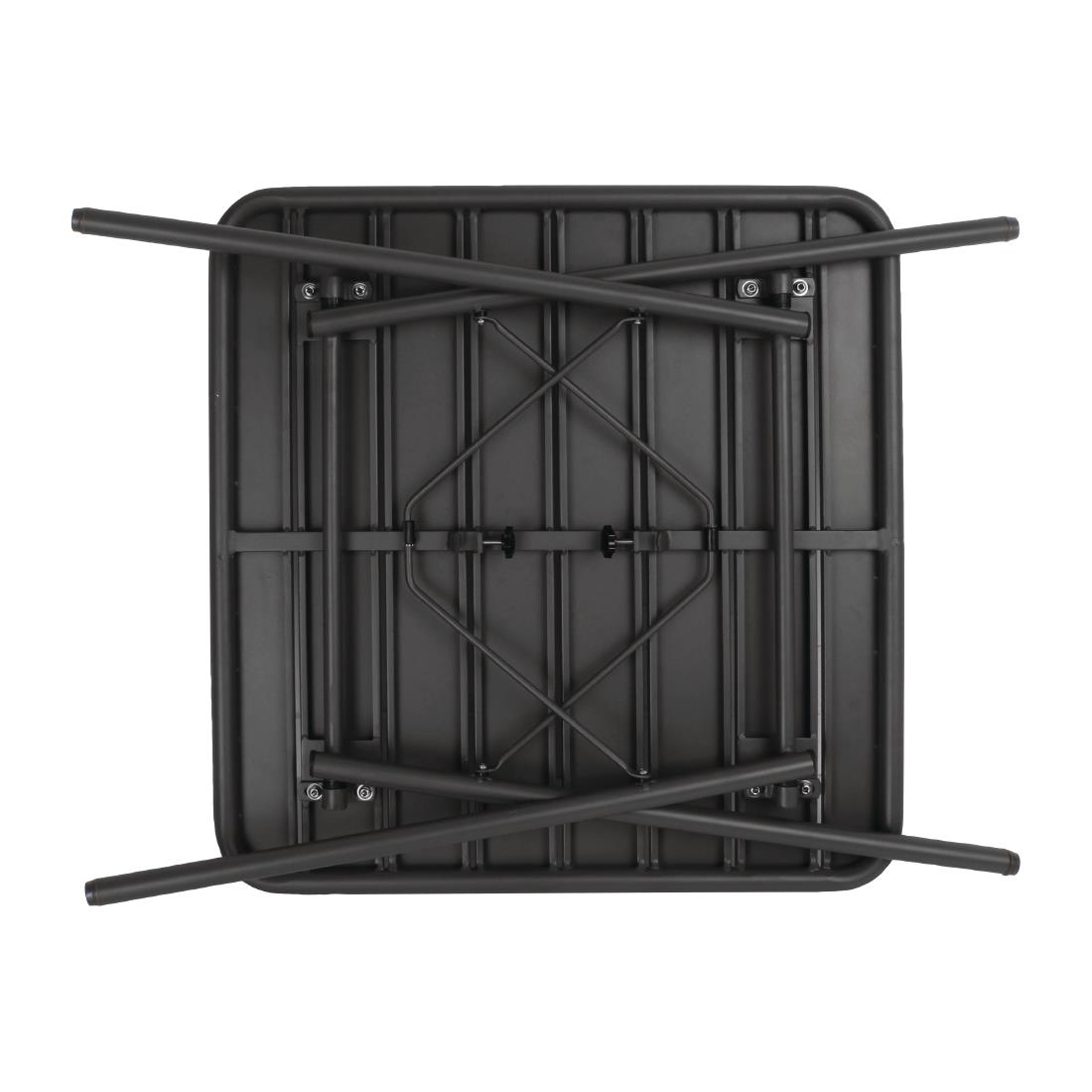 Bolero Slatted Square Steel Table Black 700mm