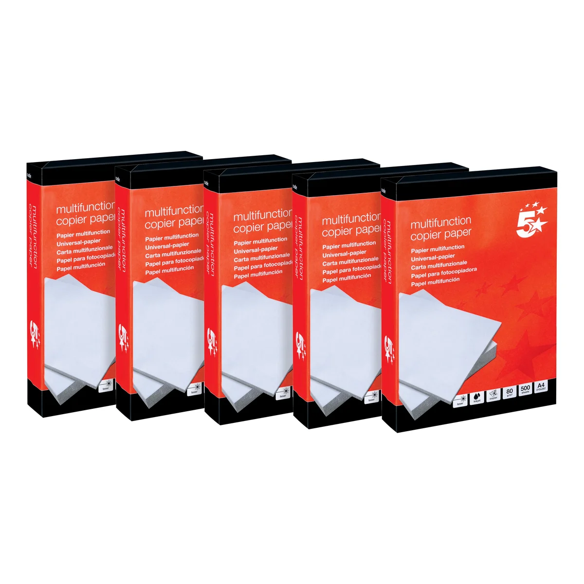 5 Star A4 Multifunctional Copier Paper 80gsm White Ream-Wrapped (Pack of 2500) 297293 - Image 2
